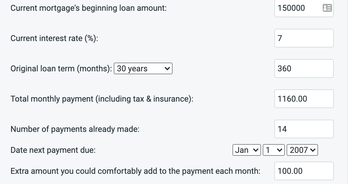 Bi-weekly mortgage calculator