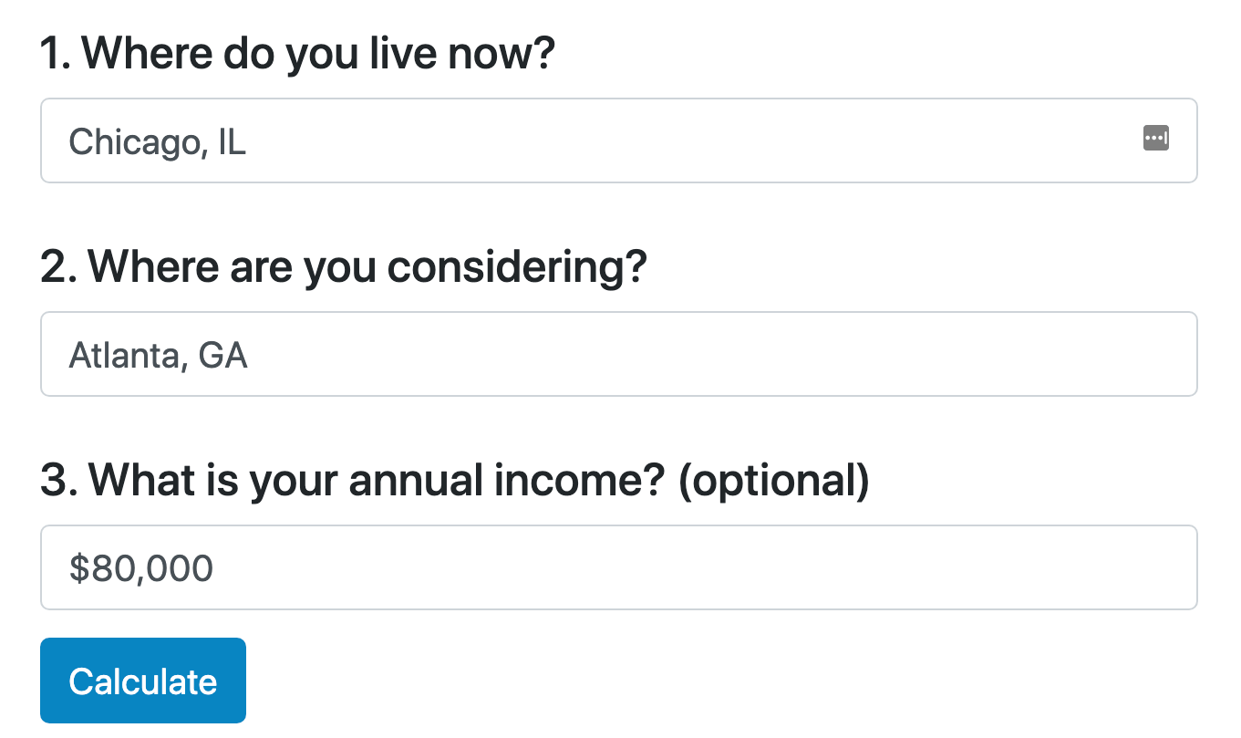 cost of living calculator