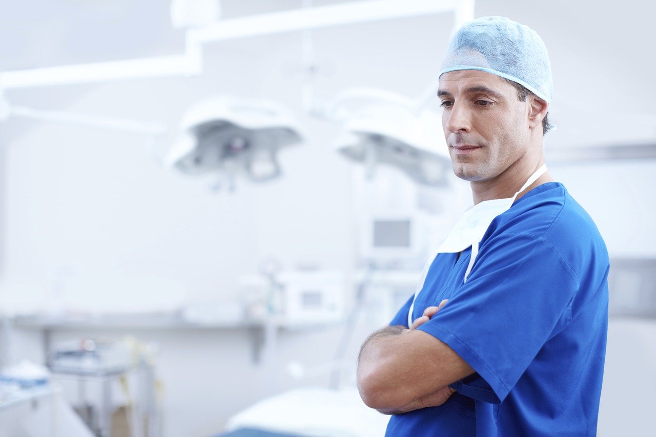 Man wearing surgical scrubs