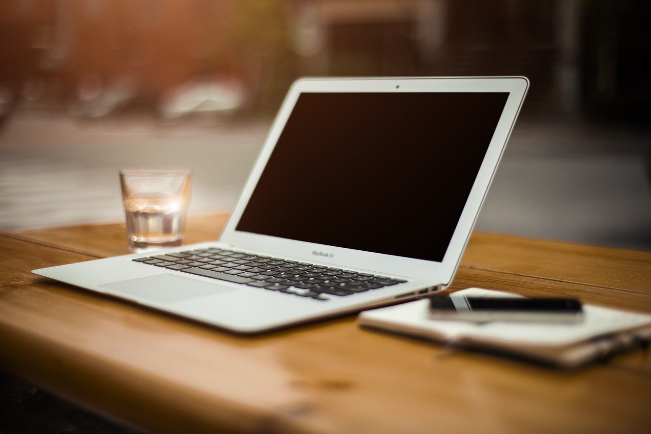 Opened laptop on a table