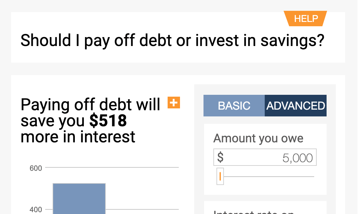 pay off debt or invest calculator