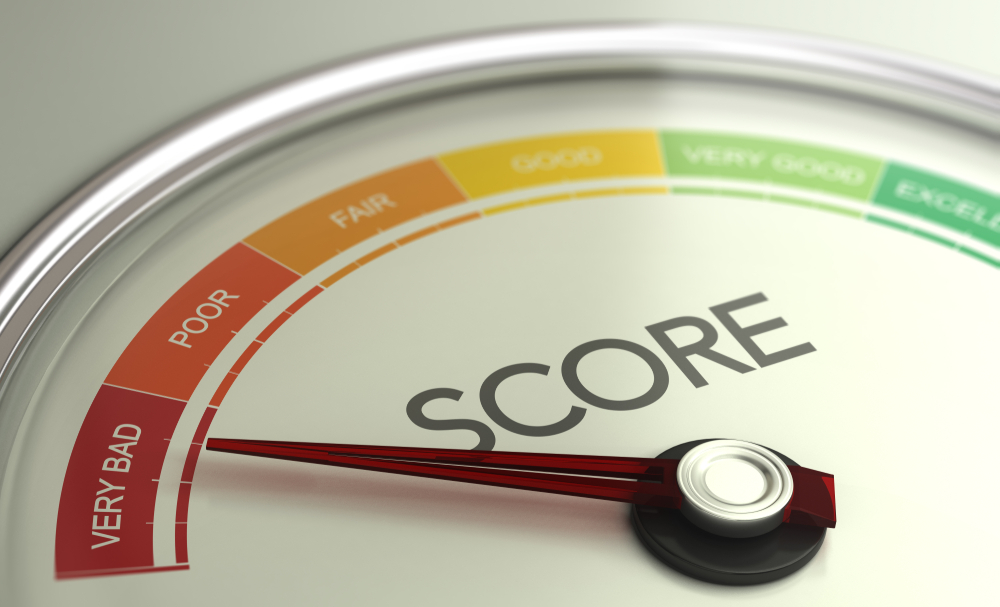 Meter that indicates a score ranging from bad to excellent