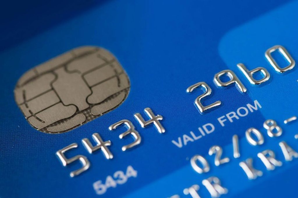 Close up of a credit card account details