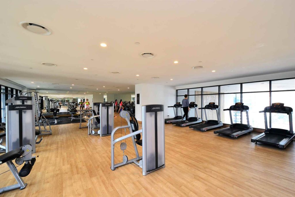 A gym with different fitness equipment