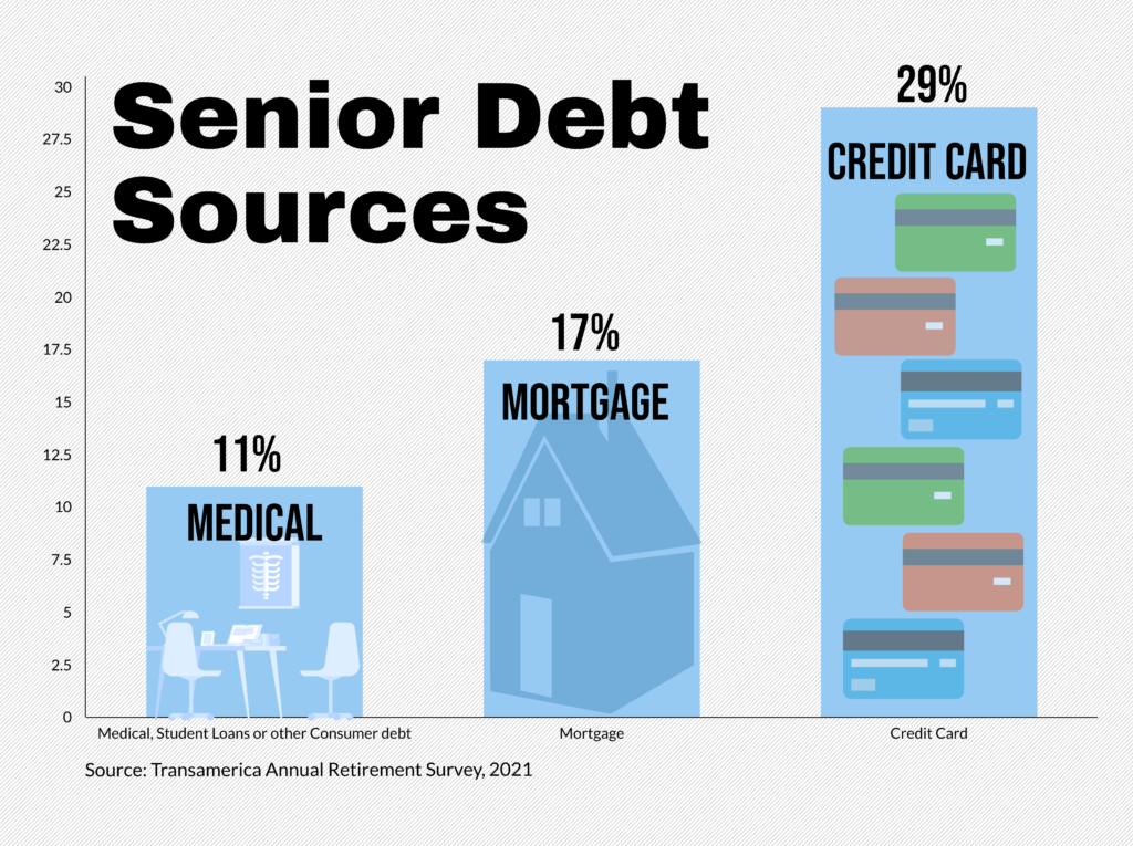 Infographic chart showing the sources of senior debt